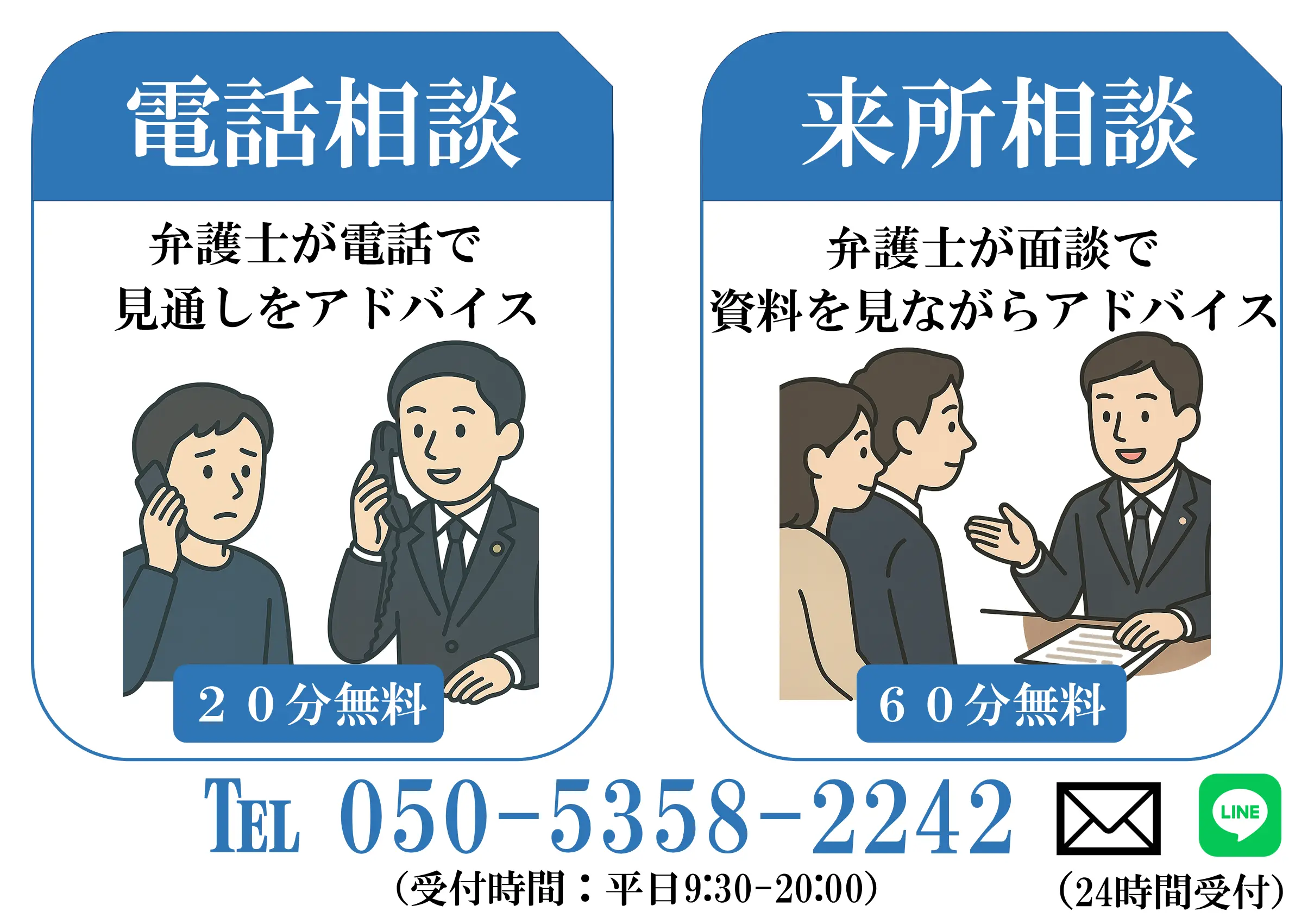 弁護士に電話相談又は面談相談